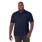 Dade Tall Short Sleeve Performance Polo for Men Debossing - Navy - On Model Front