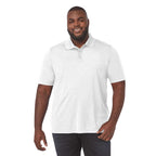 Dade Tall Short Sleeve Performance Polo for Men Embroidery - White - On Model Front