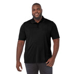 Dade Tall Short Sleeve Performance Polo for Men Transfer - Black - On Model Front