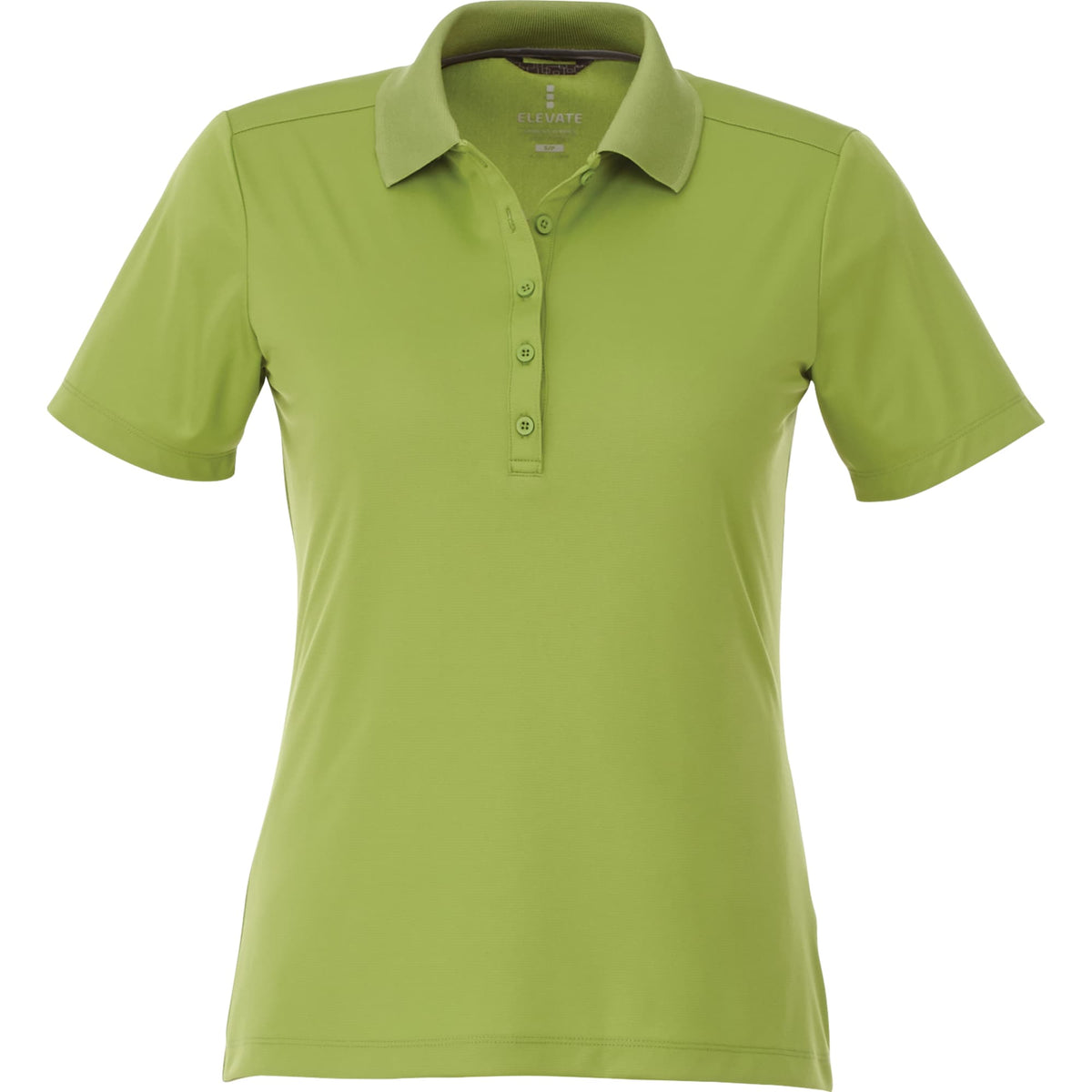 Dade Textured Performance Polo for Women Debossing - Dark Citron Green - Back Flat 2