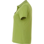 Dade Textured Performance Polo for Women Debossing - Dark Citron Green - Left Side