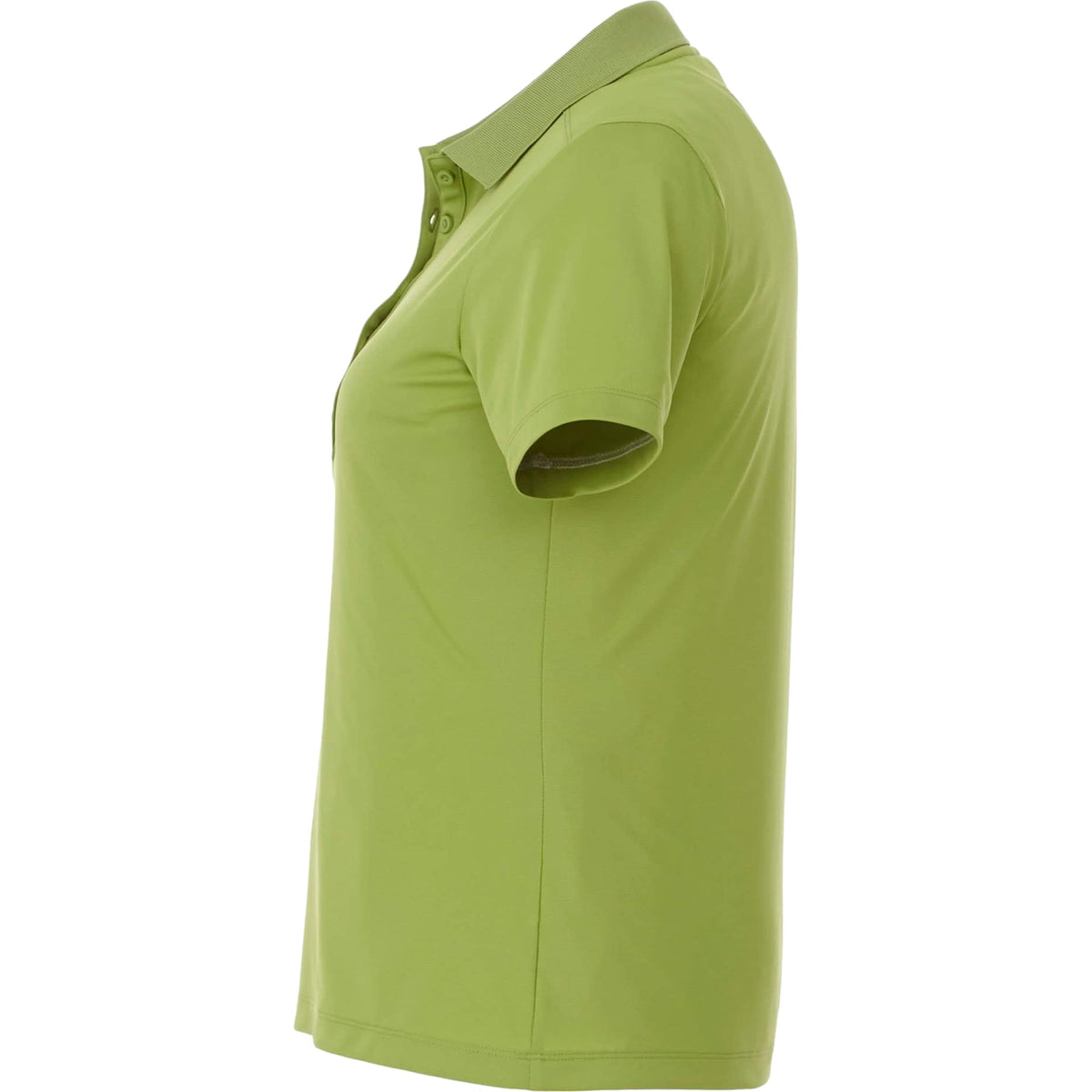 Dade Textured Performance Polo for Women Debossing - Dark Citron Green - Left Side