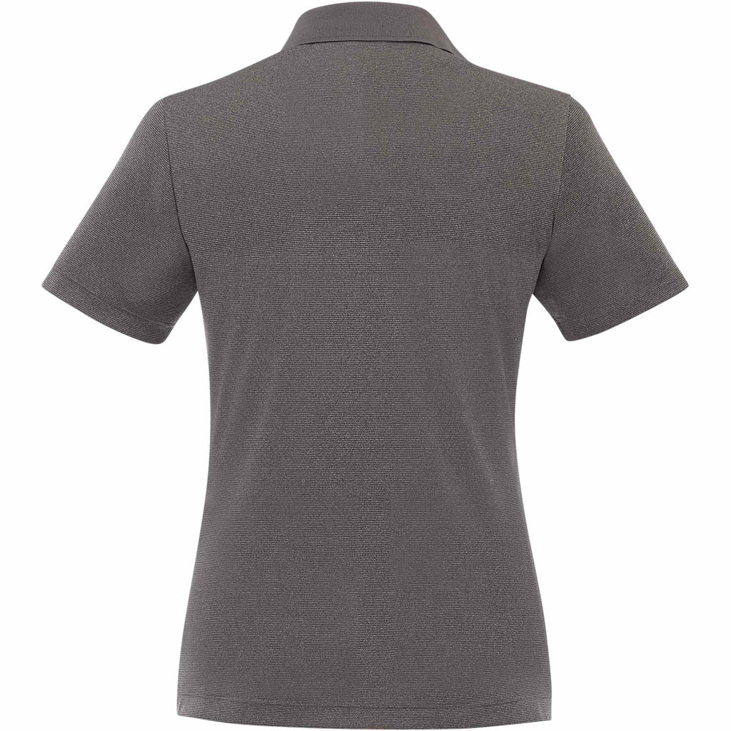 Dade Textured Performance Polo for Women Debossing - Heather Dark Charcoal - Back