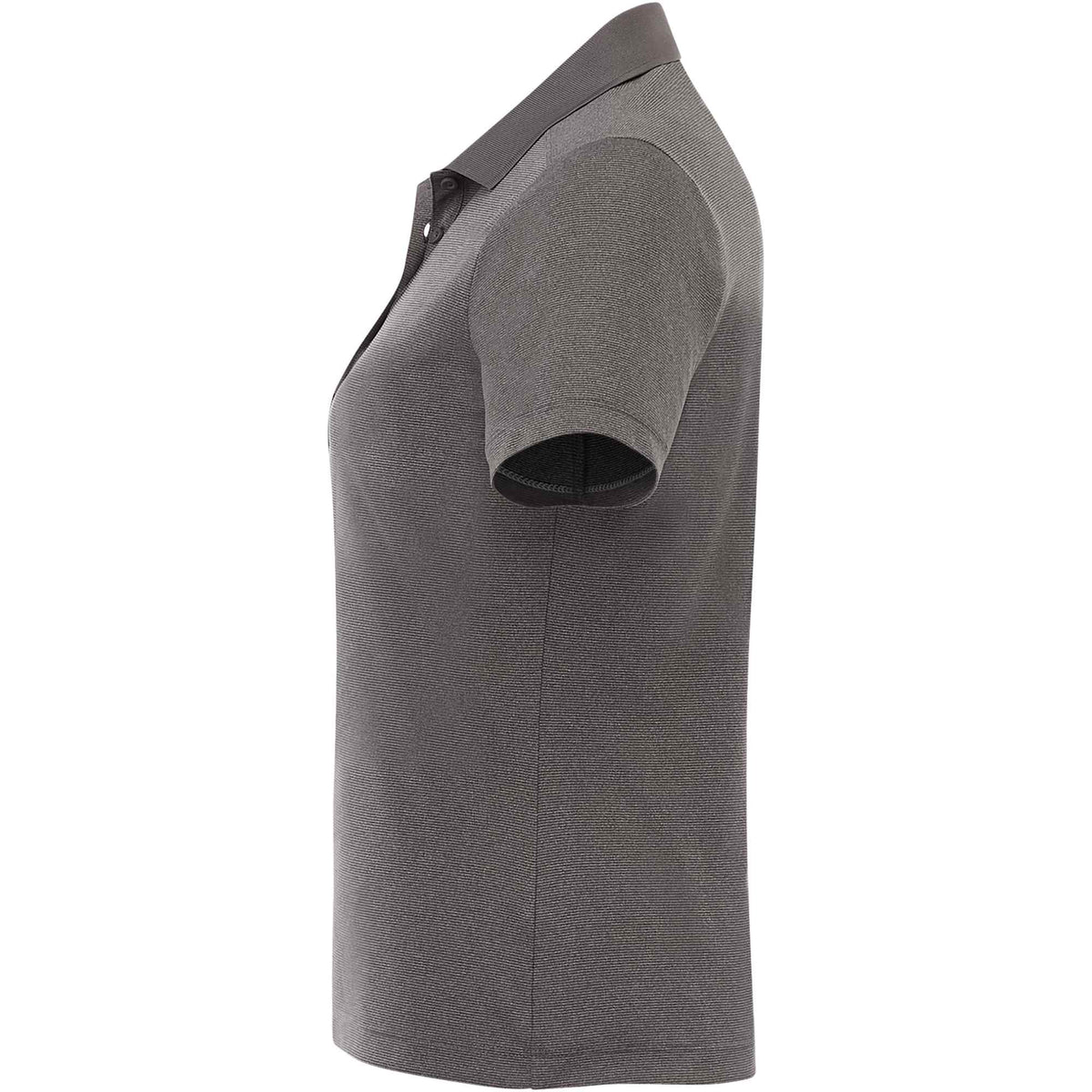 Dade Textured Performance Polo for Women Debossing - Heather Dark Charcoal - Left Side