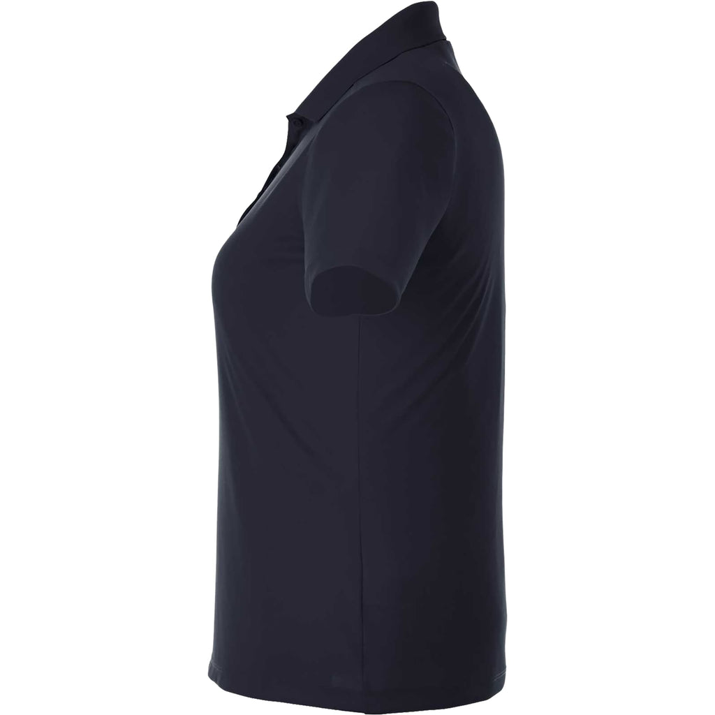 Dade Textured Performance Polo for Women Debossing - Navy - Left Side