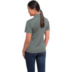 Dade Textured Performance Polo for Women Debossing - Steel Grey - Back Flat 2