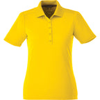 Dade Textured Performance Polo for Women Debossing - Yellow - Front Flat