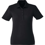 Dade Textured Performance Polo for Women Embroidery - Black - Front Flat