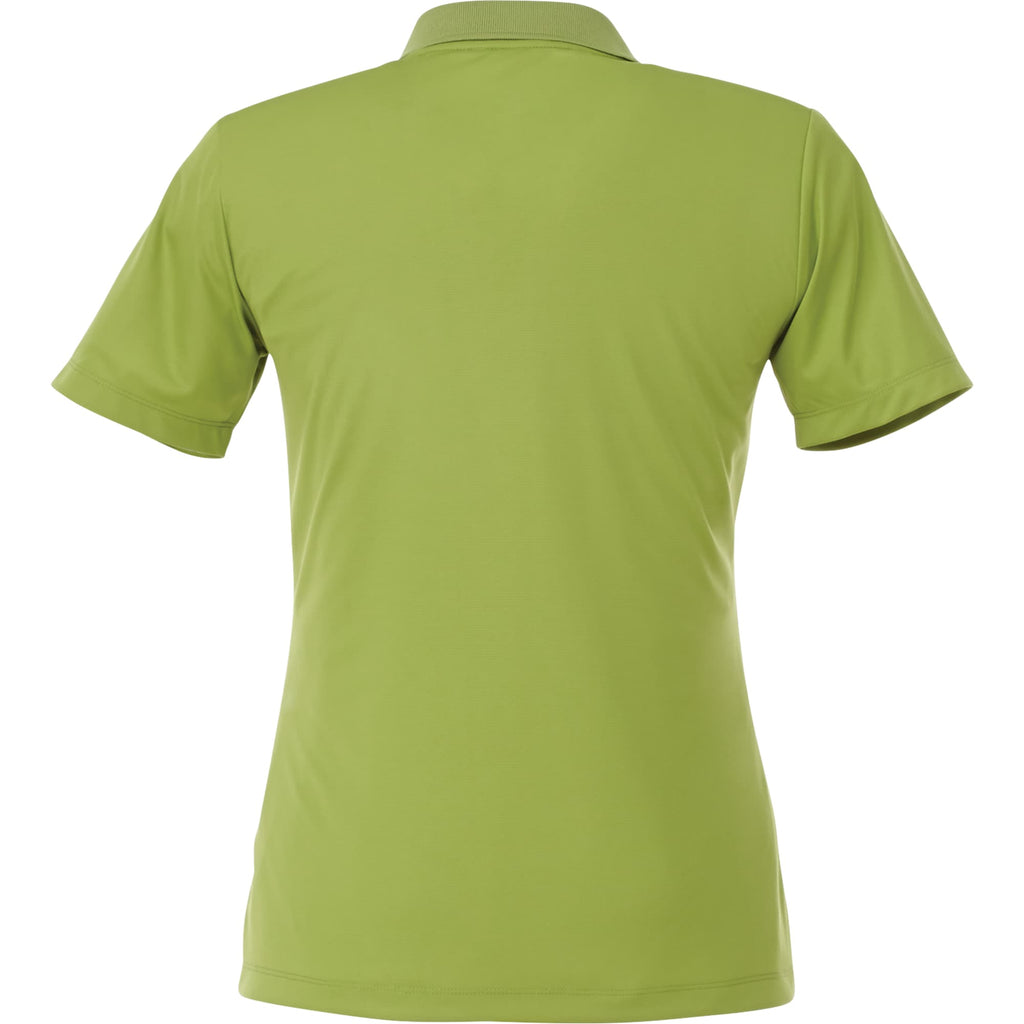 Dade Textured Performance Polo for Women Embroidery - Dark Citron Green - Back Flat