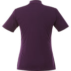 Dade Textured Performance Polo for Women Embroidery - Dark Plum - Back Flat