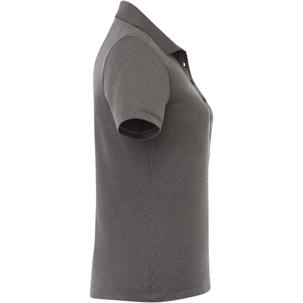 Dade Textured Performance Polo for Women Embroidery - Heather Dark Charcoal - Right Side