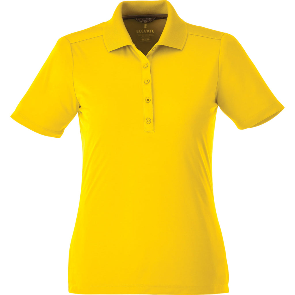 Dade Textured Performance Polo for Women Embroidery - Yellow - Front Flat