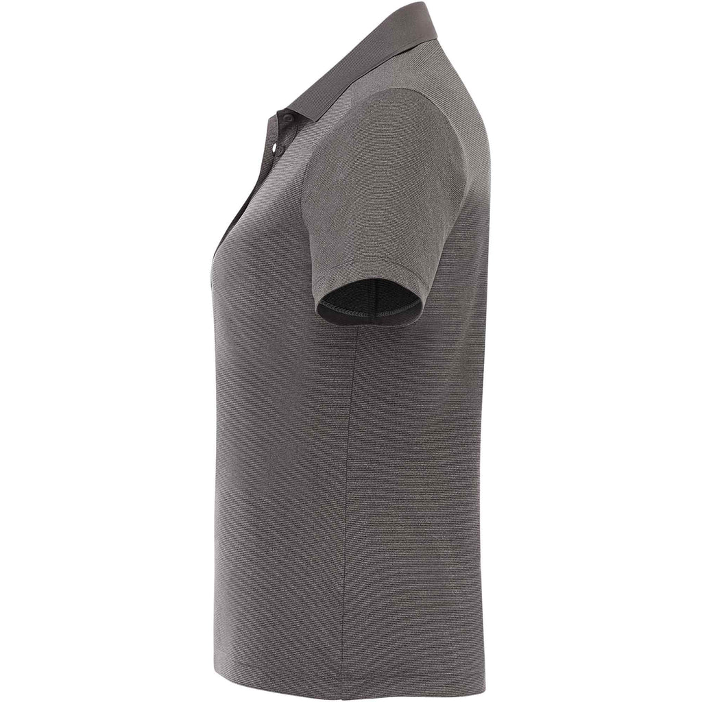 Dade Textured Performance Polo for Women Laser Engraving - Heather Dark Charcoal - Left Side