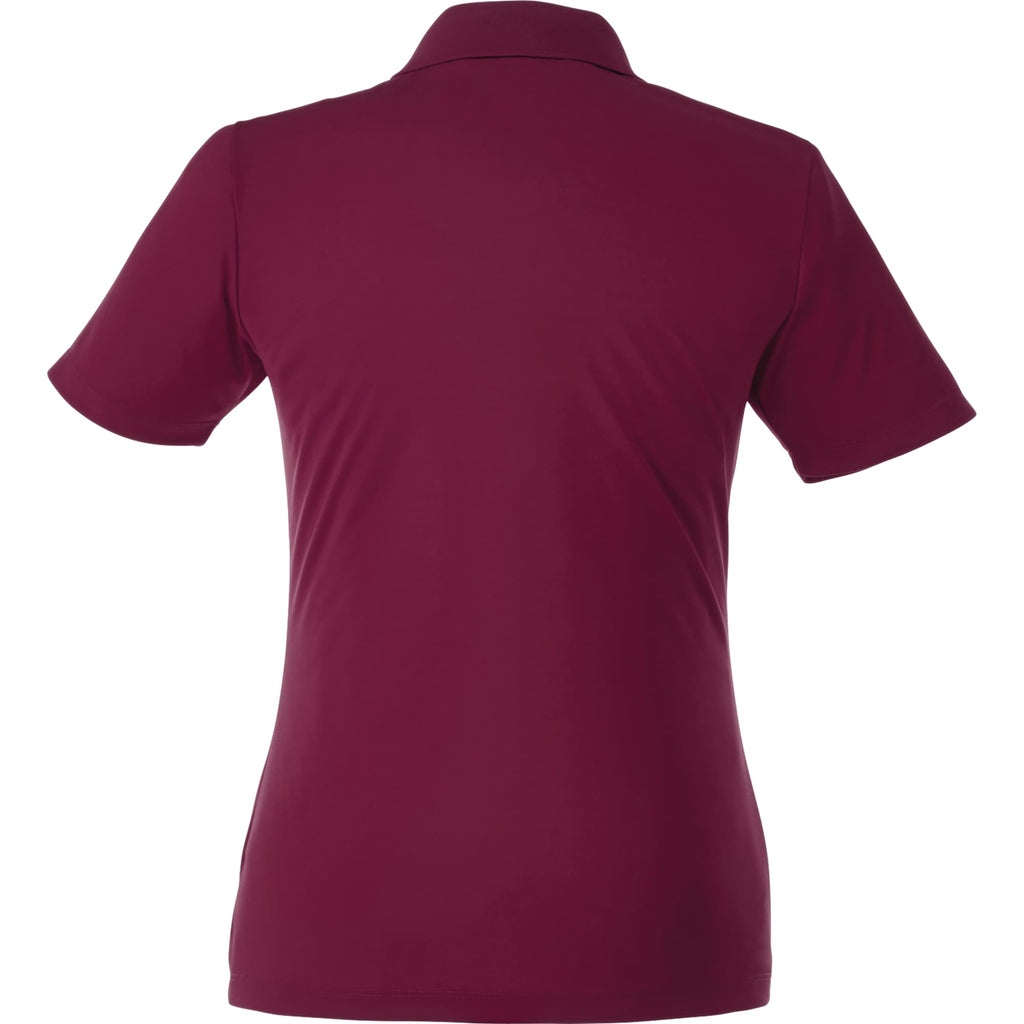Dade Textured Performance Polo for Women Laser Engraving - Maroon - Back Flat