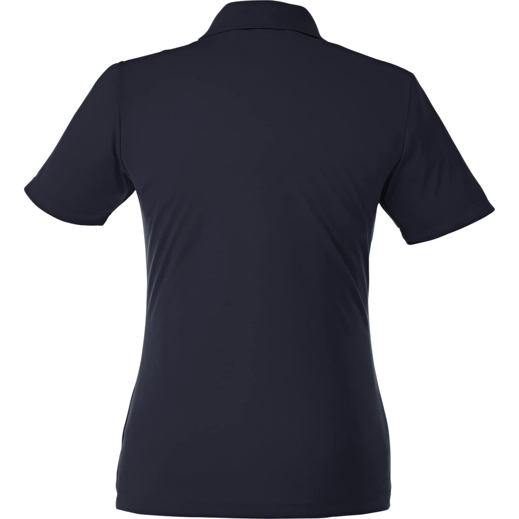 Dade Textured Performance Polo for Women Laser Engraving - Navy - Back Flat