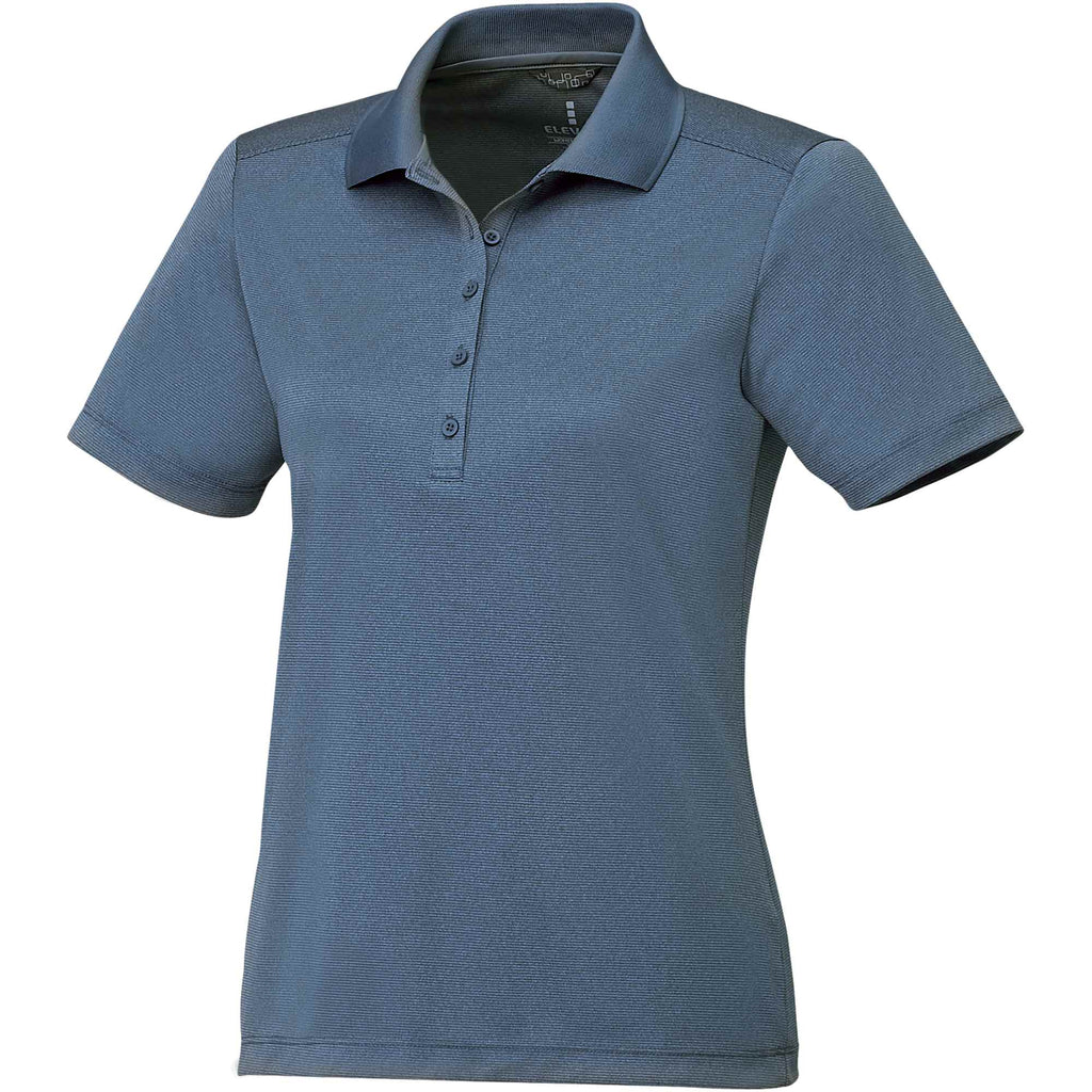 Dade Textured Performance Polo for Women Laser Engraving - Vintage Navy Heather - Right Angle