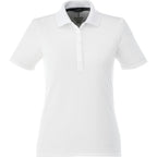 Dade Textured Performance Polo for Women Laser Engraving - White - Front Flat