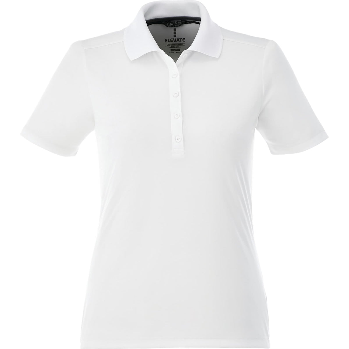 Dade Textured Performance Polo for Women Laser Engraving - White - Front Flat