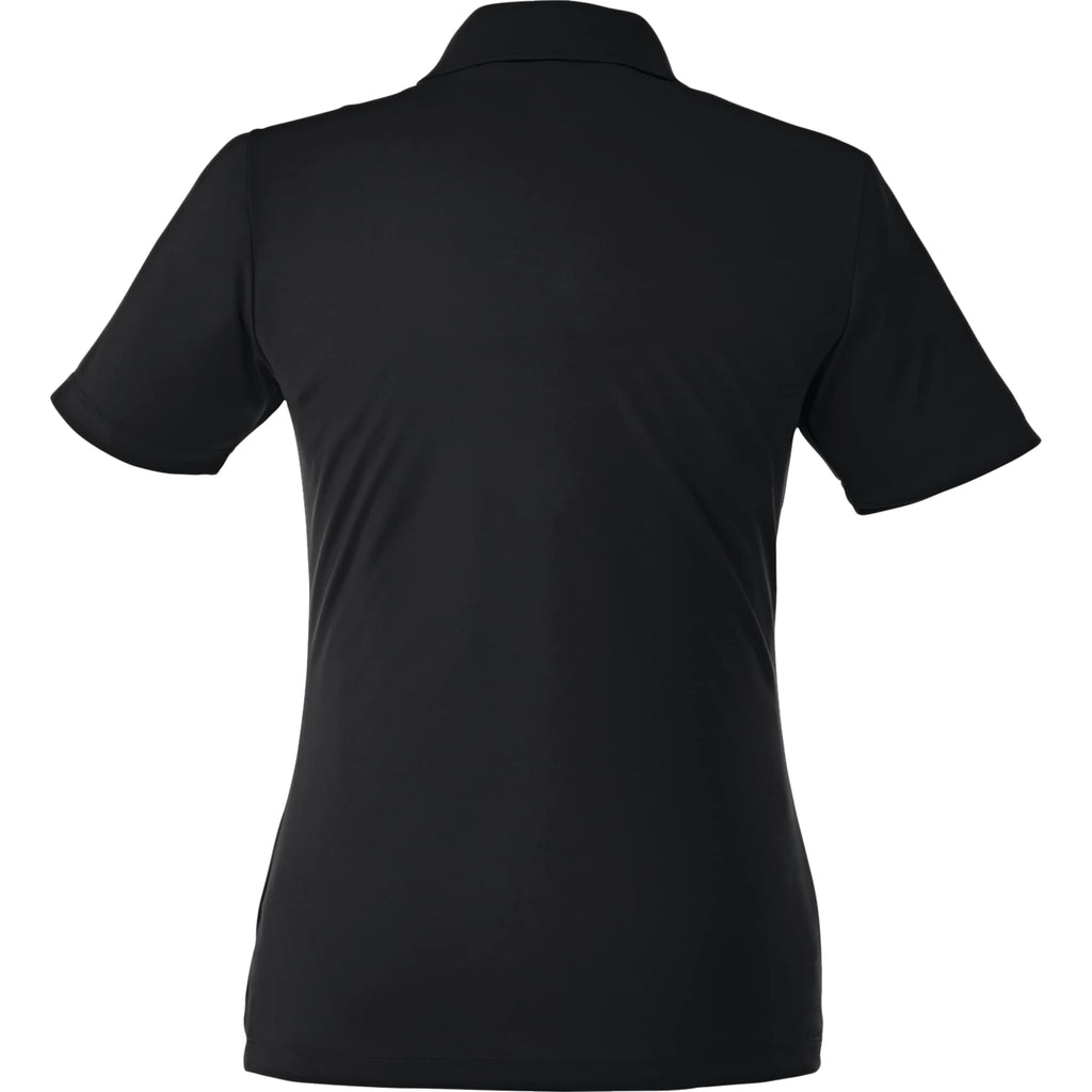 Dade Textured Performance Polo for Women Transfer - Black - Back Flat