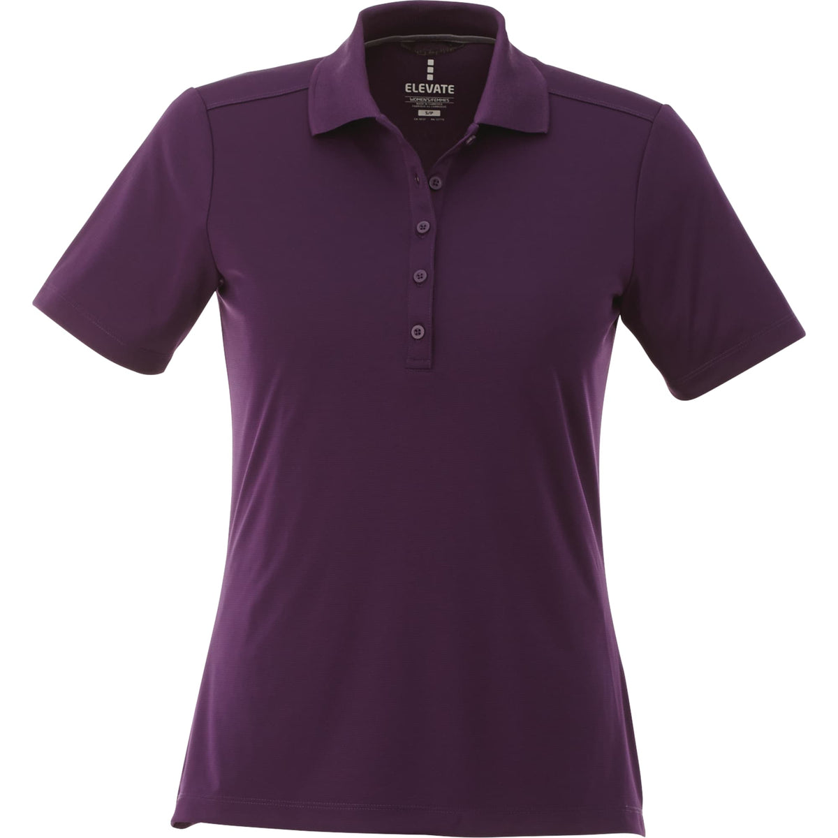 Dade Textured Performance Polo for Women Transfer - Dark Plum - Back Flat 2
