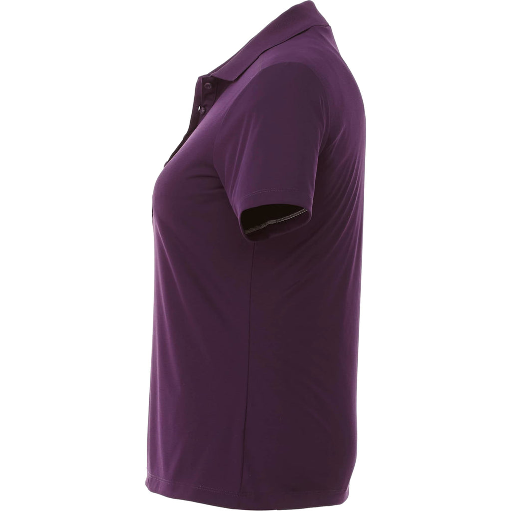 Dade Textured Performance Polo for Women Transfer - Dark Plum - Left Side