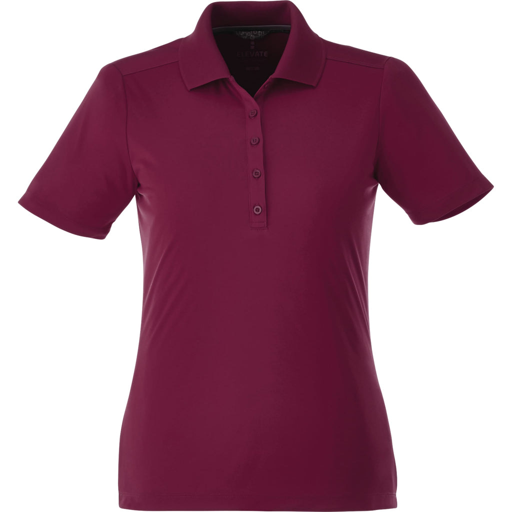 Dade Textured Performance Polo for Women Transfer - Maroon - Front Flat