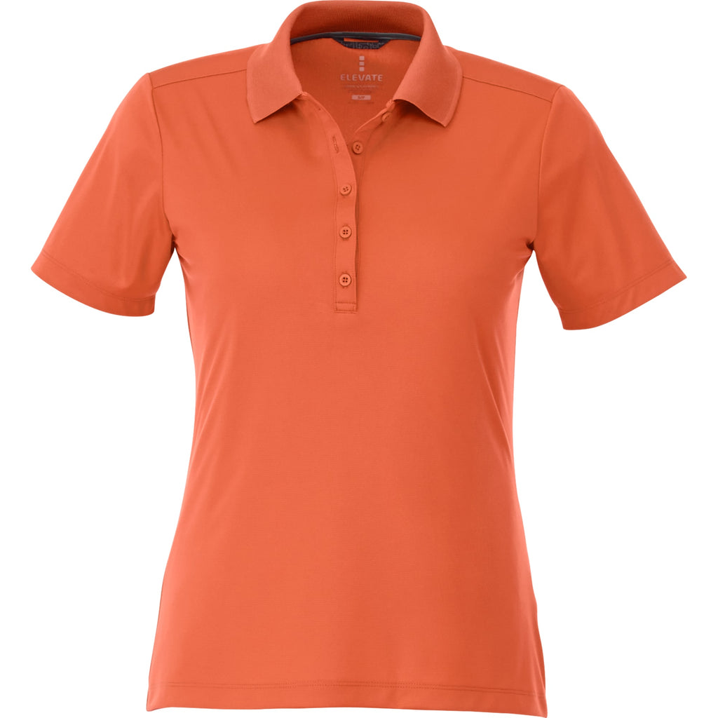 Dade Textured Performance Polo for Women Transfer - Saffron - Front Flat