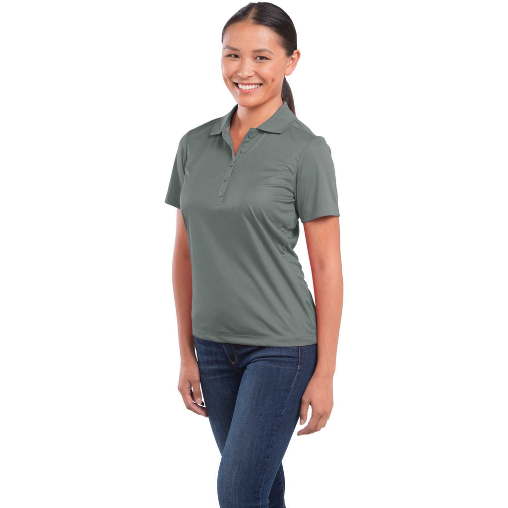 Dade Textured Performance Polo for Women Transfer - Steel Grey - Flat