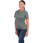 Dade Textured Performance Polo for Women Transfer - Steel Grey - Flat