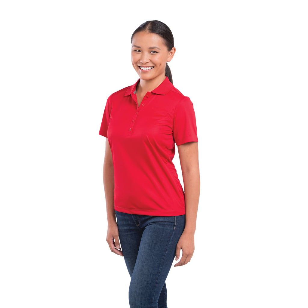 Dade Textured Performance Polo for Women Transfer - Team Red - Flat