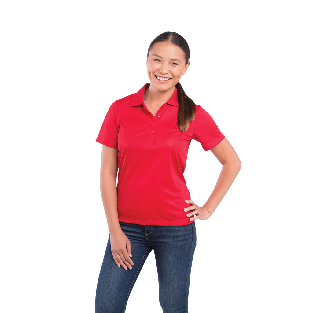 Dade Textured Performance Polo for Women Transfer - Team Red - Front Flat 2