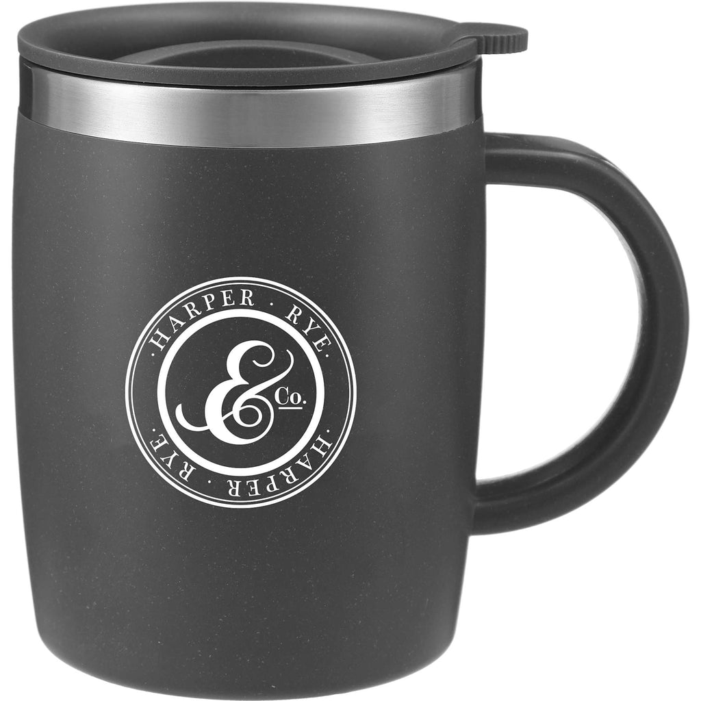 Dagon Wheat Straw Travel Mug with Steel Liner, 14 oz - Charcoal - Front