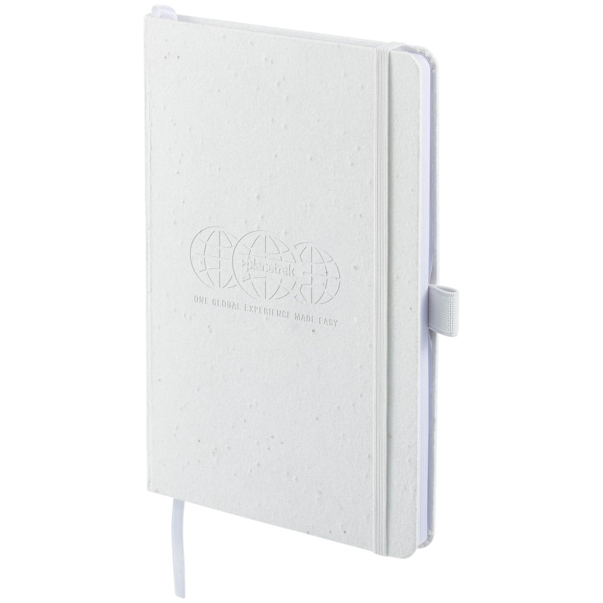 Daisy Seed Paper Journal, 5.5 x 8.5 Inches Debossing - Beige - Left Angle