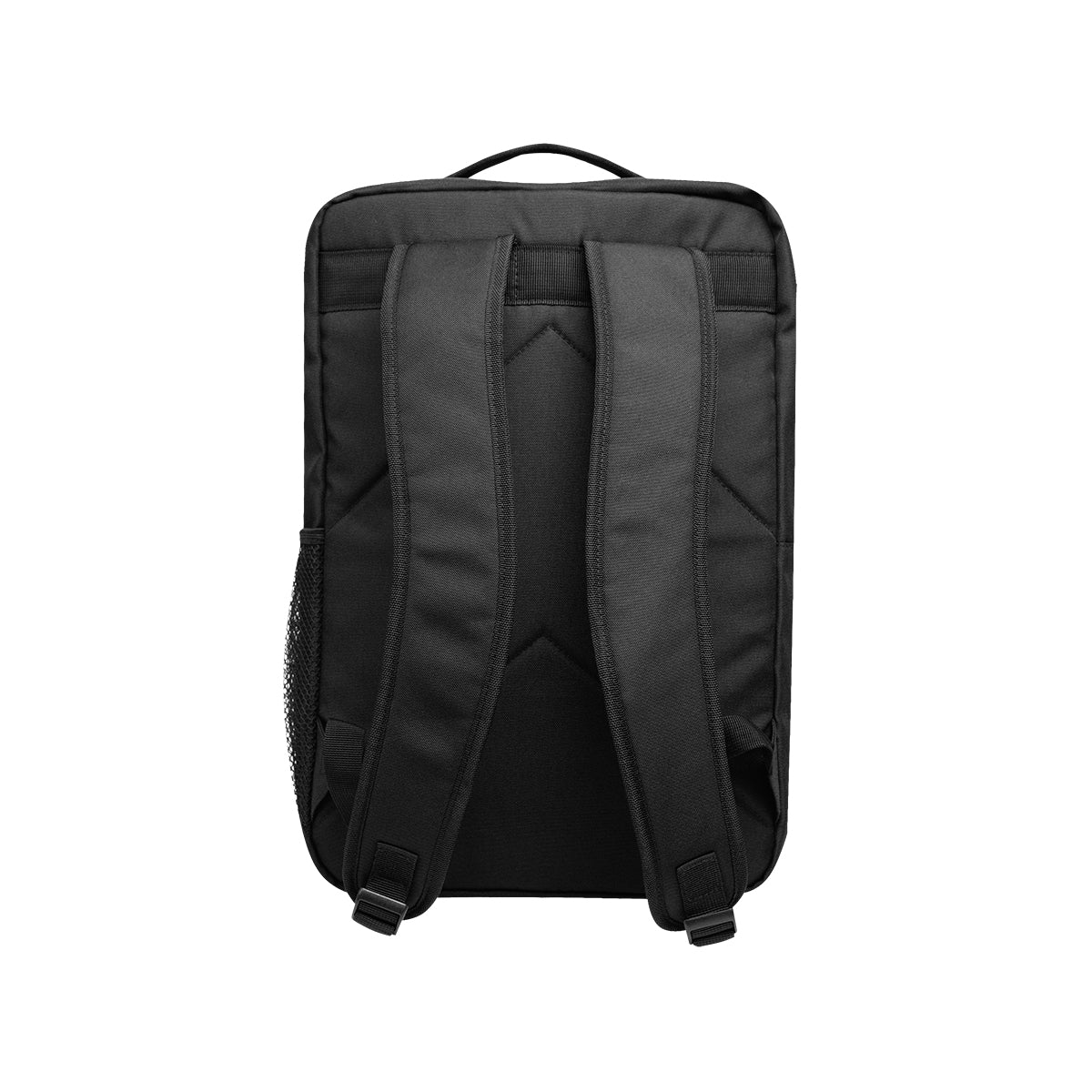 Dakota Laptop Backpack in Recycled PET Embroidery - Black - Back
