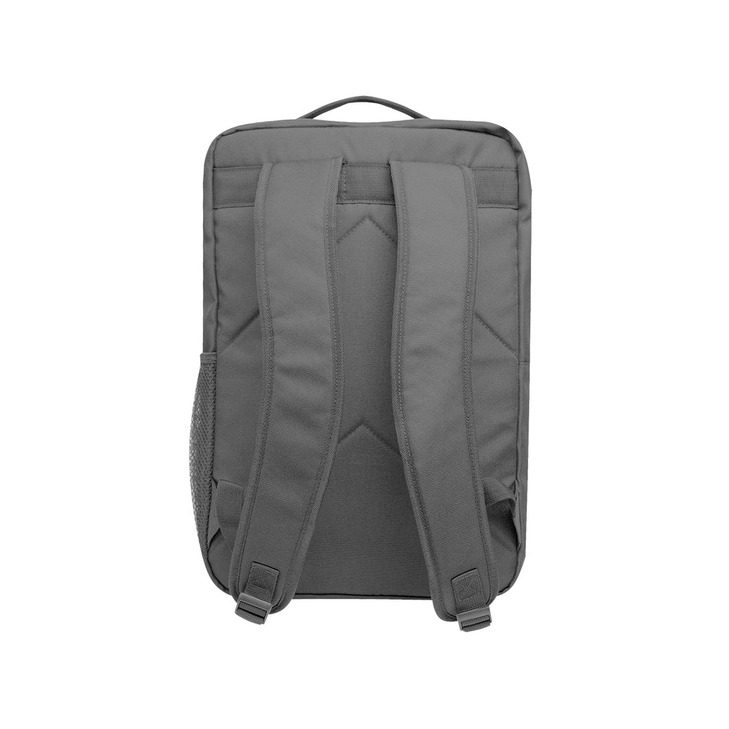 Dakota Laptop Backpack in Recycled PET Embroidery - Dark Gray - Back