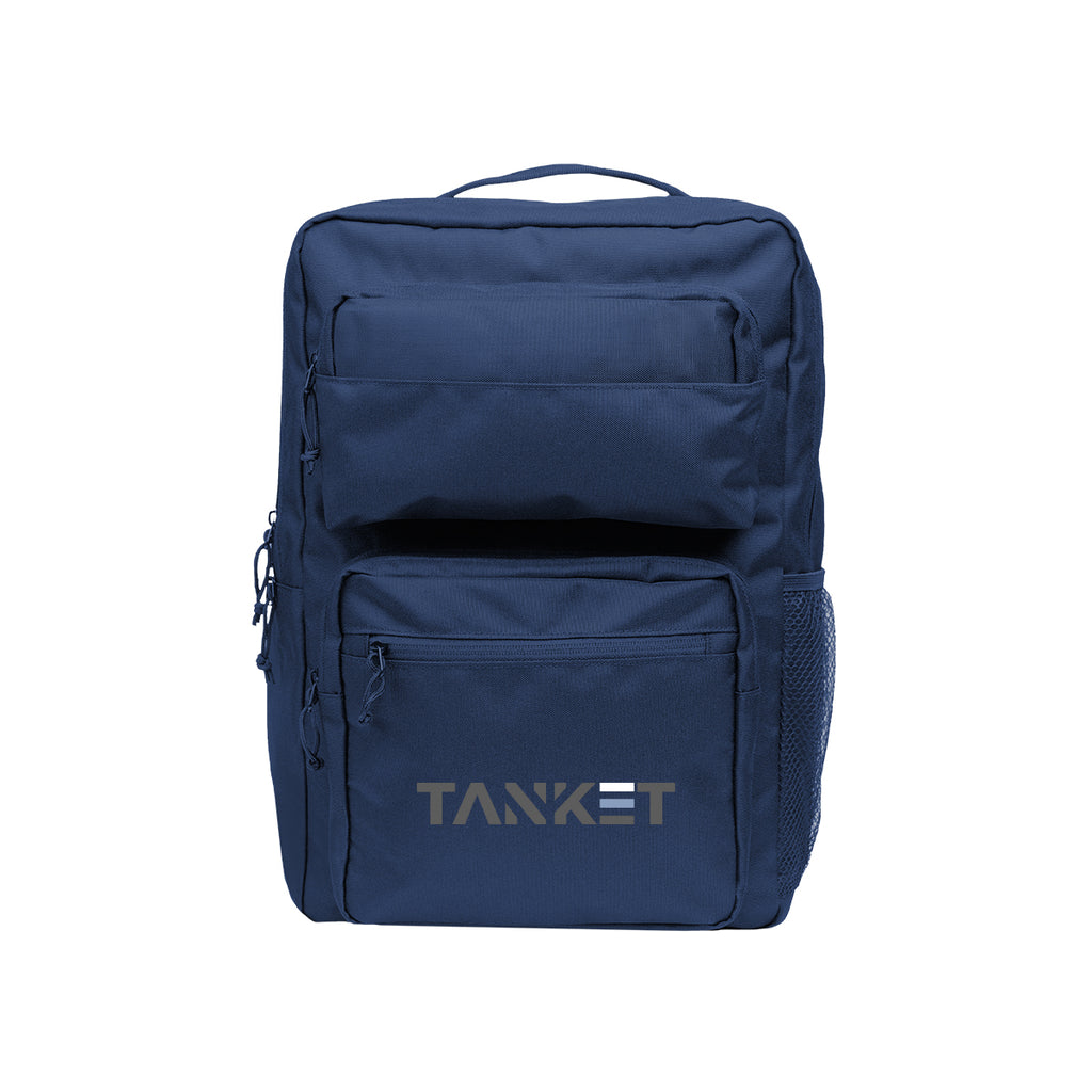 Dakota Laptop Backpack in Recycled PET Embroidery - Navy - Colorbrite