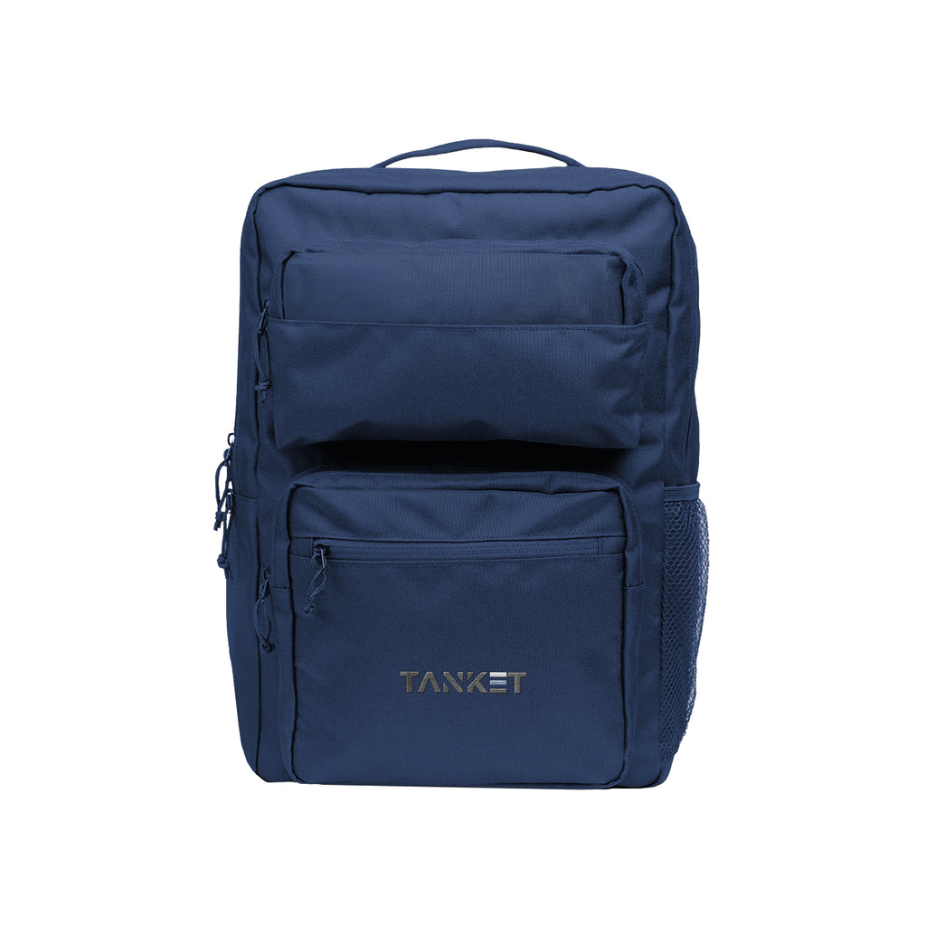 Dakota Laptop Backpack in Recycled PET - Navy - Embroidery