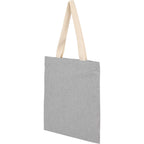 Dakota Recycled Cotton Tote with Herringbone Handles, 5 oz - Gray - Left Angle