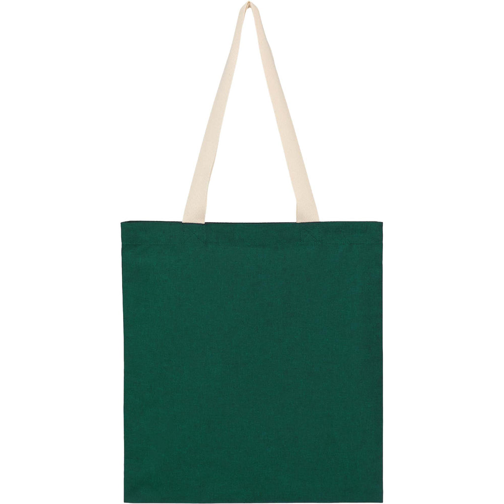Dakota Recycled Cotton Tote with Herringbone Handles, 5 oz - Green - Back