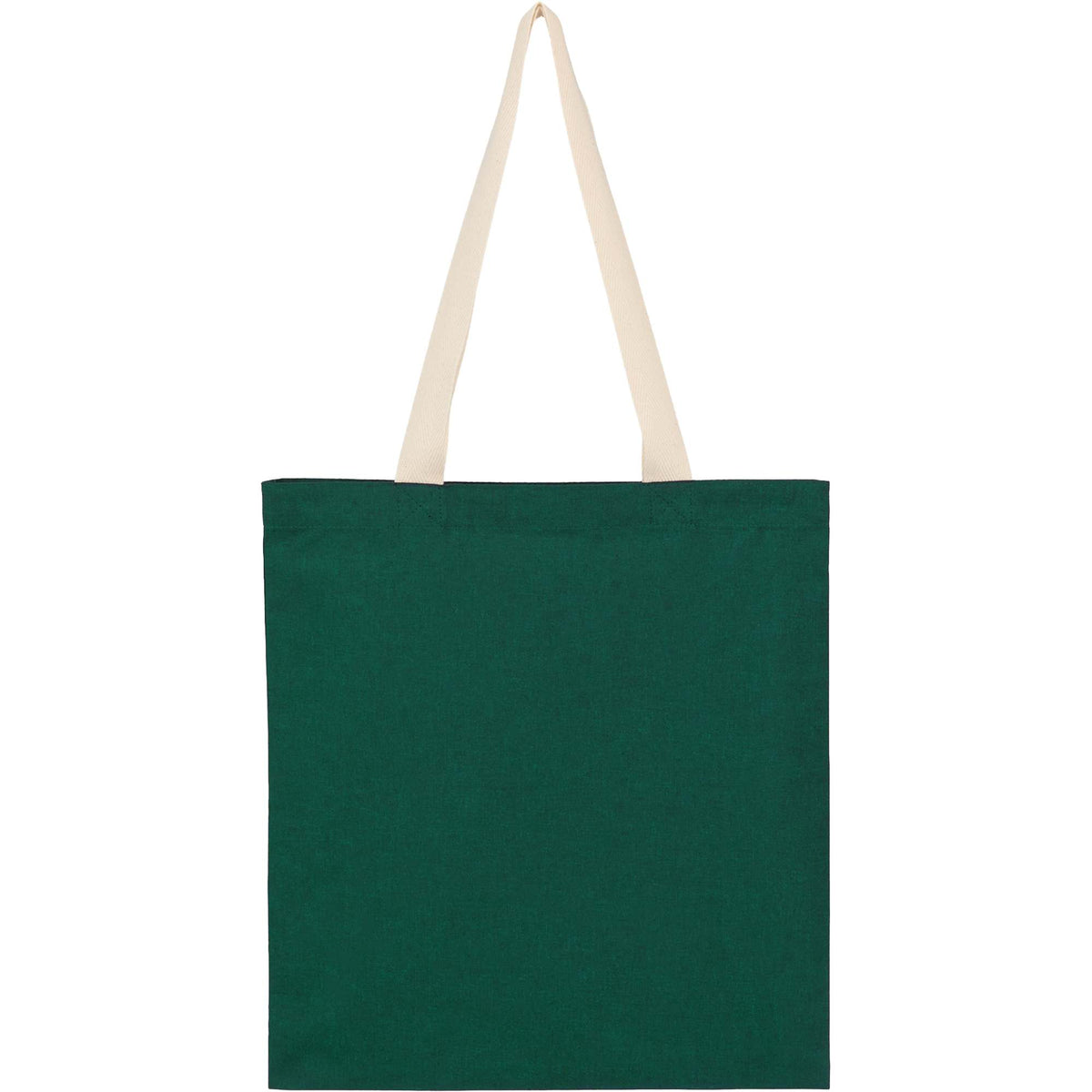 Dakota Recycled Cotton Tote with Herringbone Handles, 5 oz - Green - Back