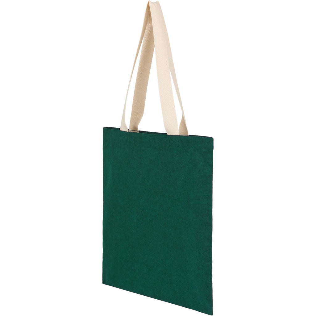 Dakota Recycled Cotton Tote with Herringbone Handles, 5 oz - Green - Left Angle