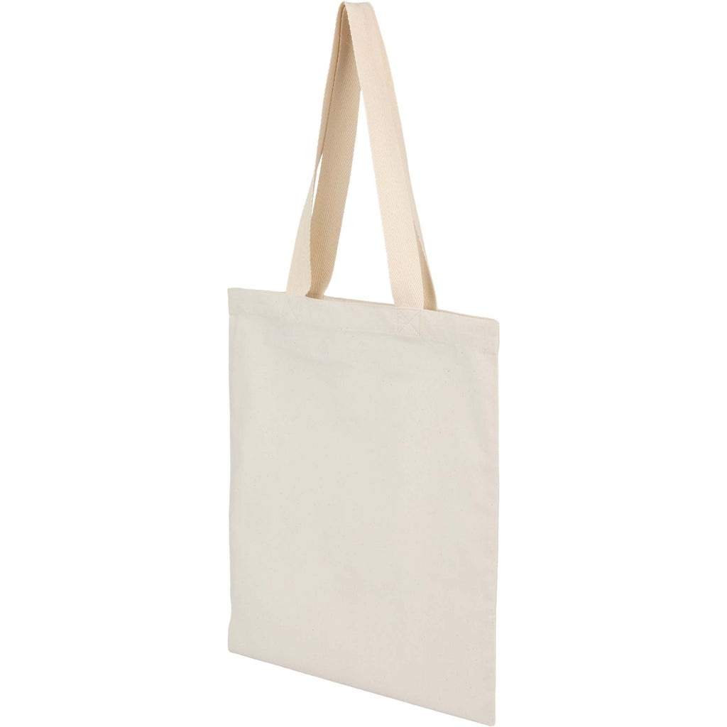 Dakota Recycled Cotton Tote with Herringbone Handles, 5 oz - Natural - Left Angle