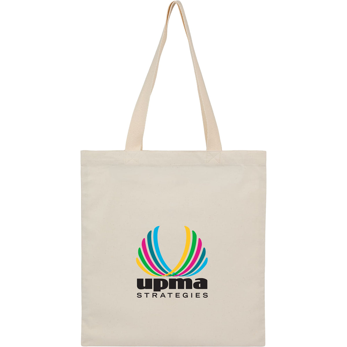 Dakota Recycled Cotton Tote with Herringbone Handles, 5 oz - Natural - Photo