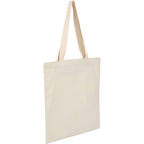 Dakota Recycled Cotton Tote with Herringbone Handles, 5 oz - Natural - Right Angle