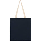 Dakota Recycled Cotton Tote with Herringbone Handles, 5 oz - Navy - Back