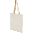 Dakota Recycled Cotton Tote with Herringbone Handles, 5 oz Transfer - Natural - Left Angle