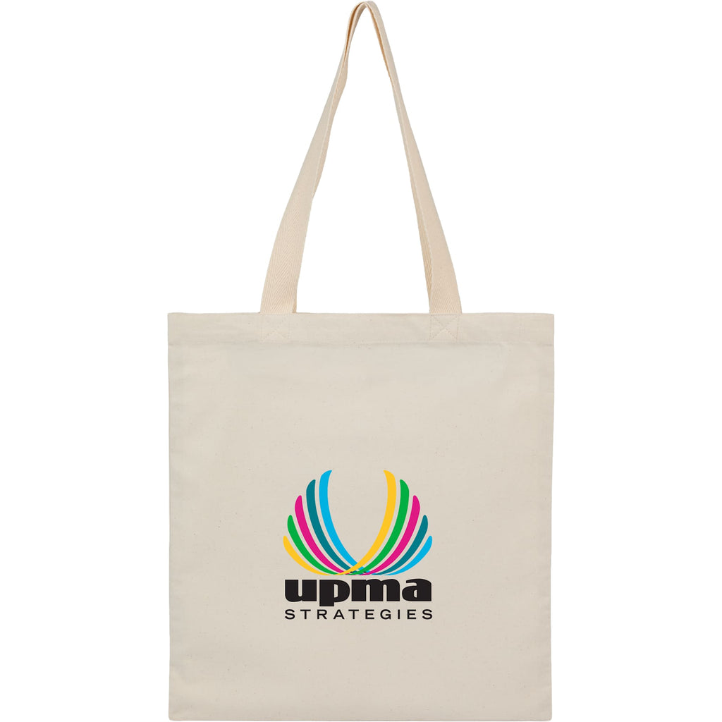 Dakota Recycled Cotton Tote with Herringbone Handles, 5 oz Transfer - Natural - Photo