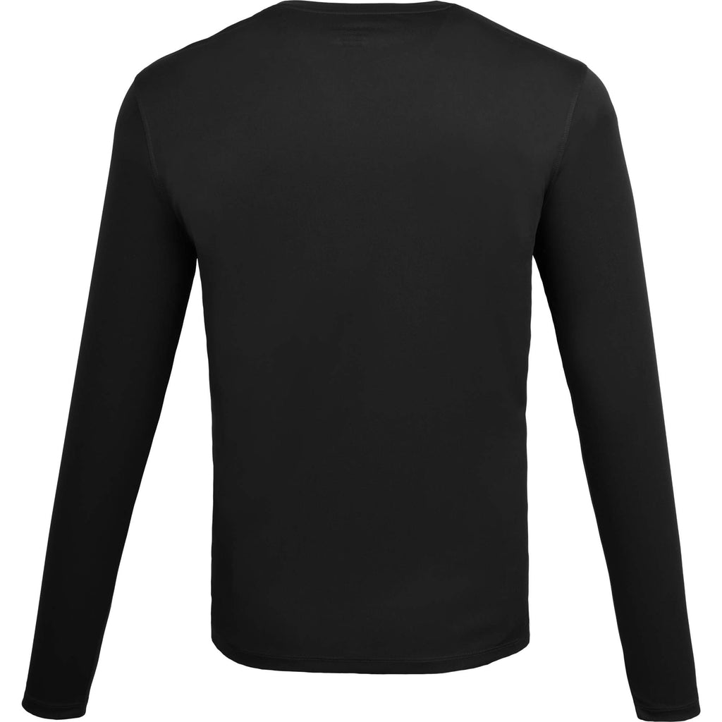 Dara Recycled Long Sleeve Tech Tee for Men Transfer - Black - Back