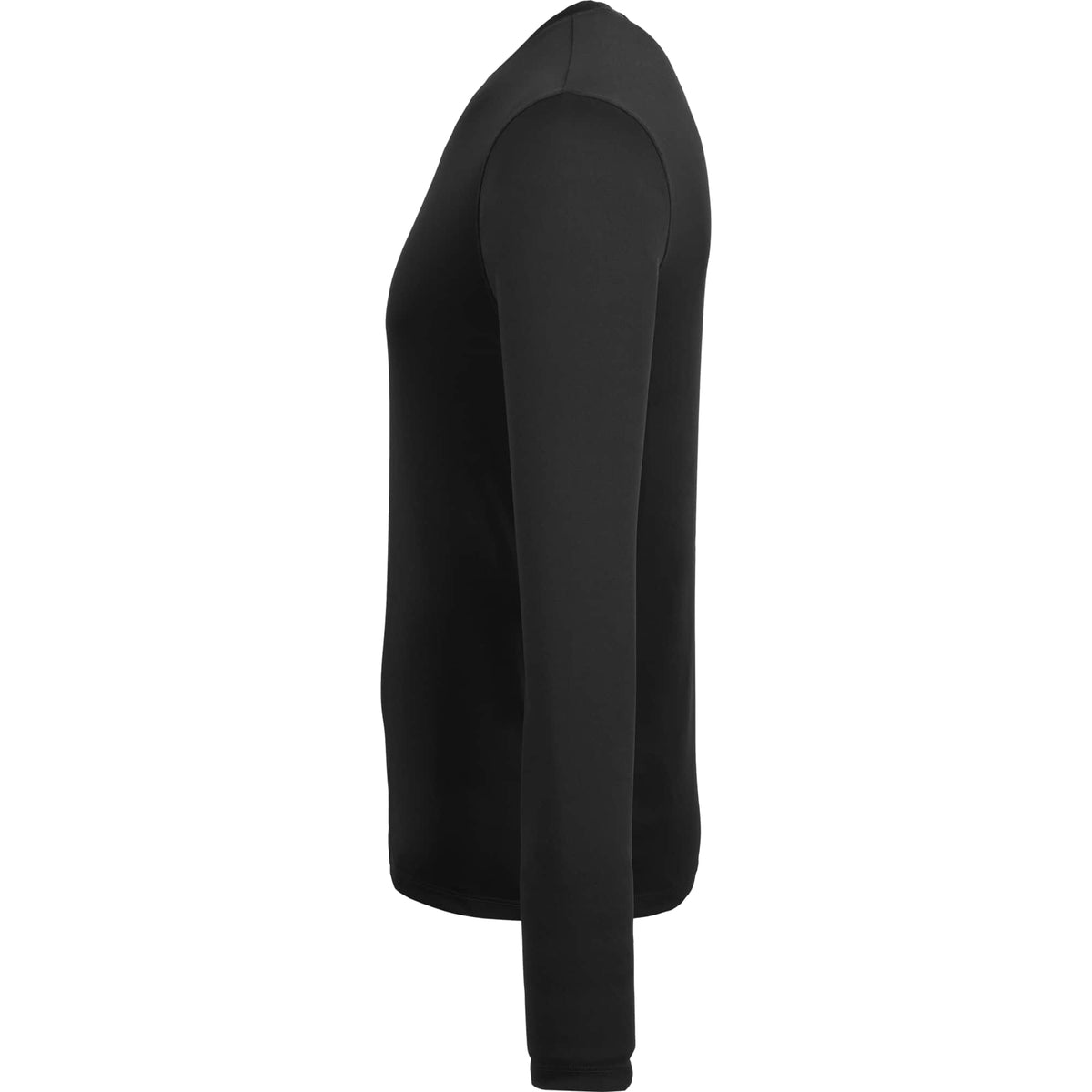 Dara Recycled Long Sleeve Tech Tee for Men Transfer - Black - Left Side