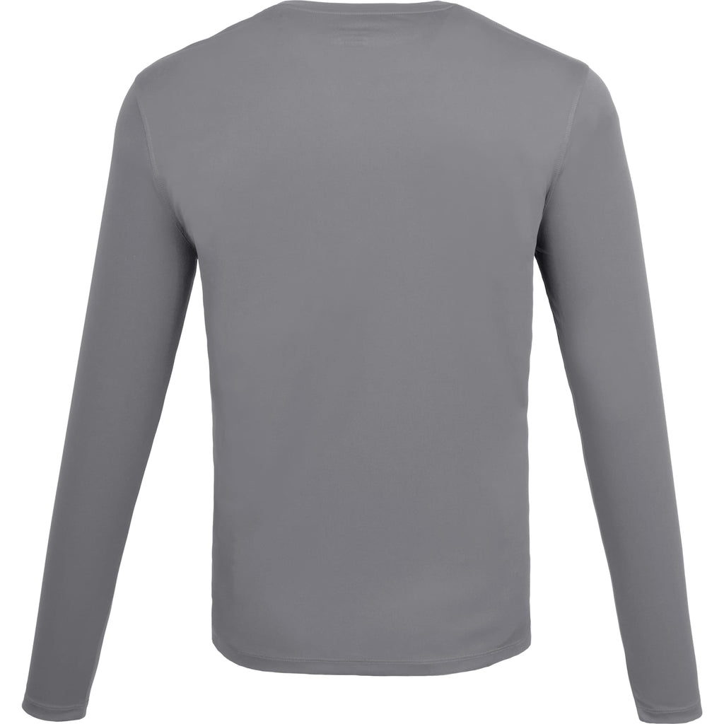 Dara Recycled Long Sleeve Tech Tee for Men Transfer - Quarry - Back